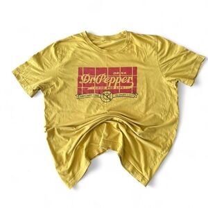 Dr Pepper Good for Life Yellow Graphic Tee Retro Soda T-Shirt Men's Large